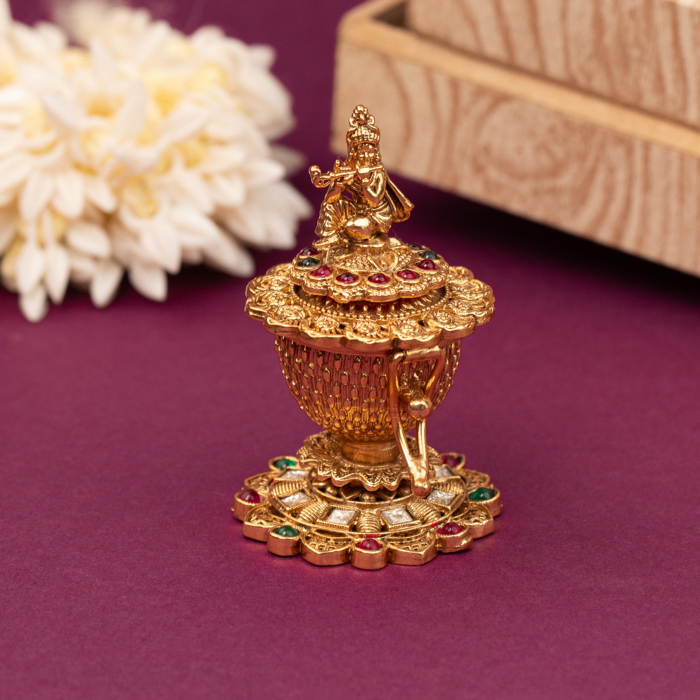 Premium Antique Kumkum box KB22
