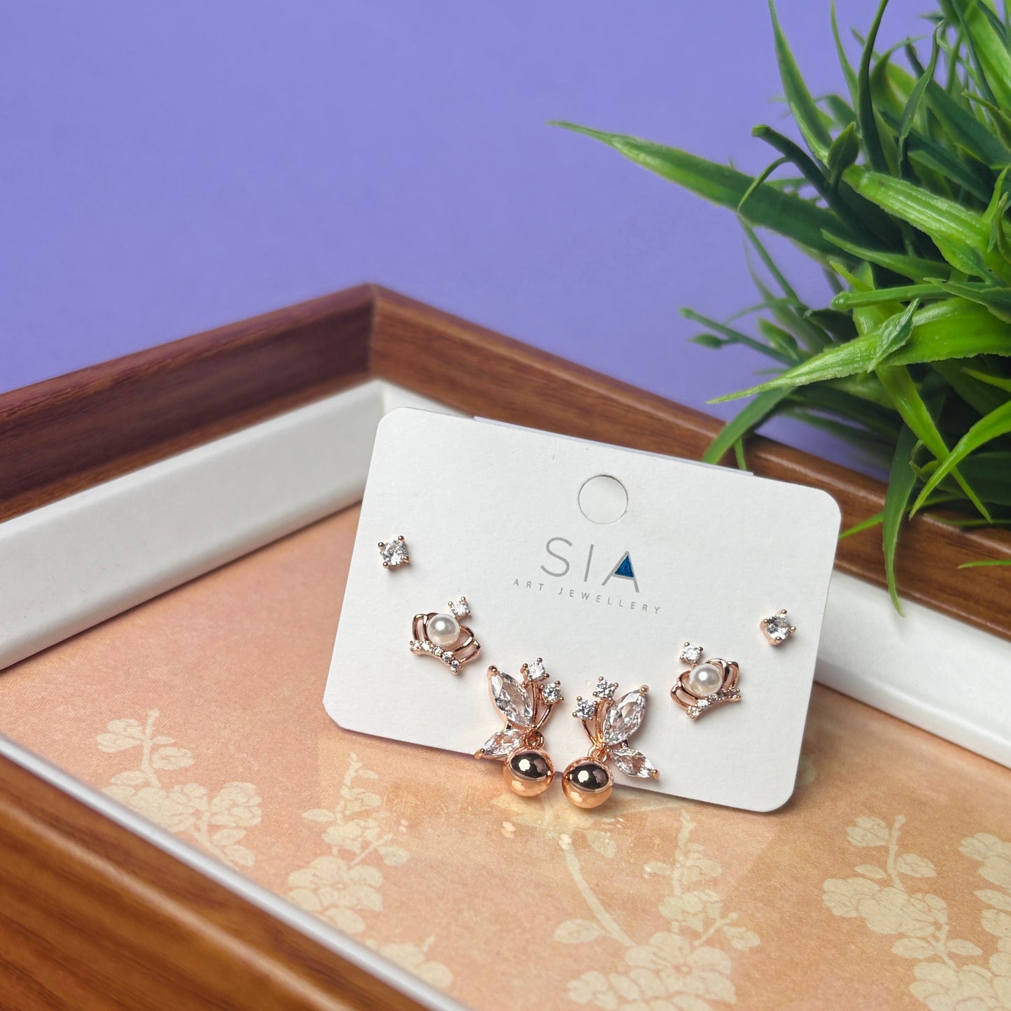Stud Earrings E147 (Set of 3)