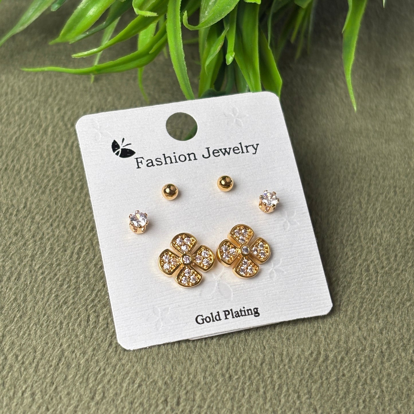Stud Earrings E374 (Set of 3)