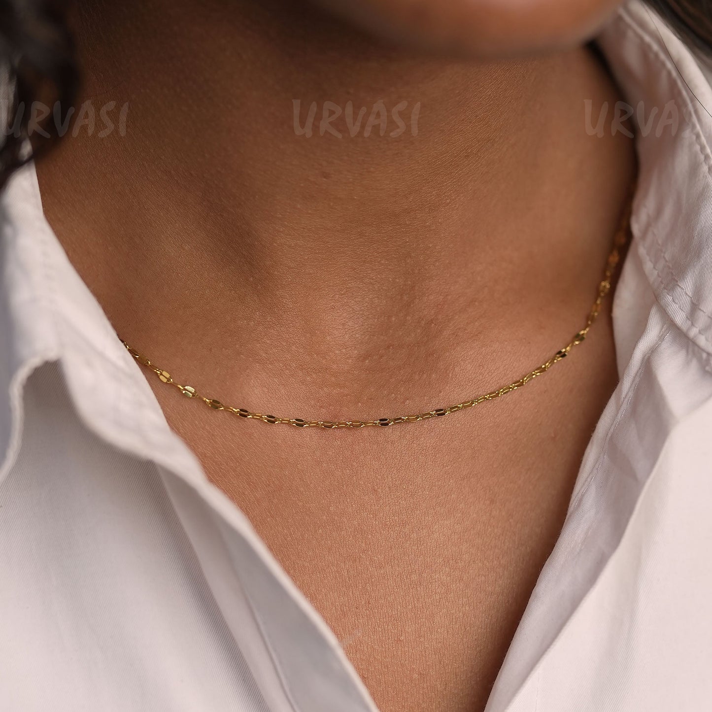 Gold-Toned Two-Layer Simple Chain SC350