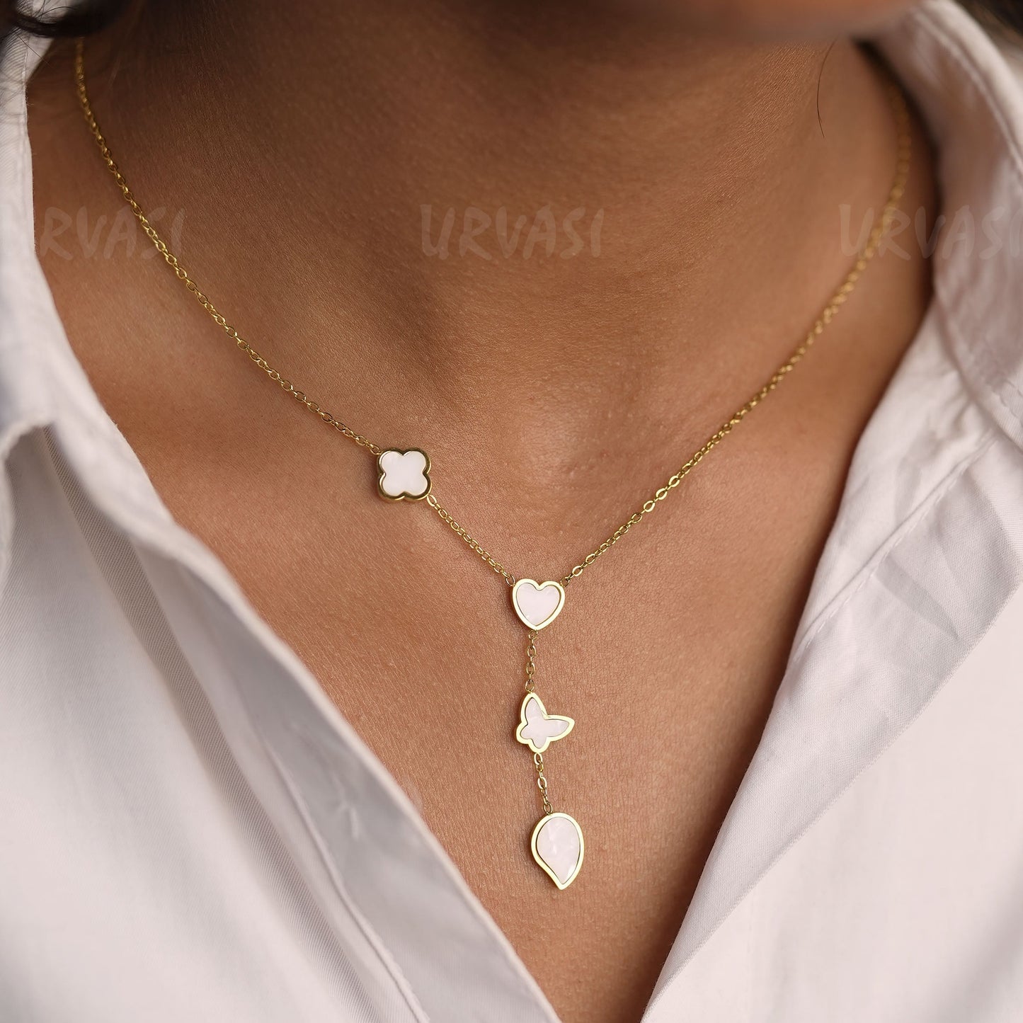 Gold Toned Infinity circle Pendant Simple Chain SC354