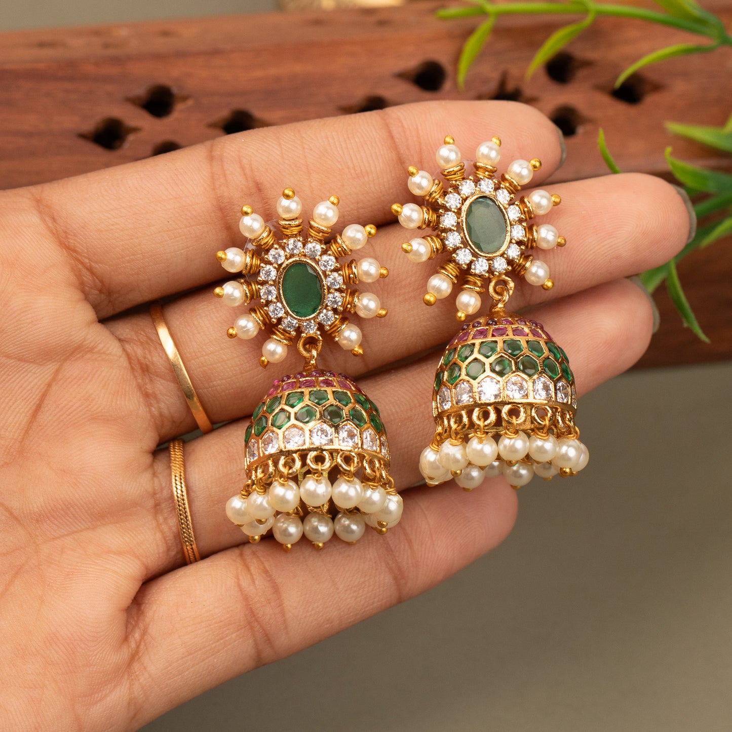 Antique Gold Plated Earrings E1347