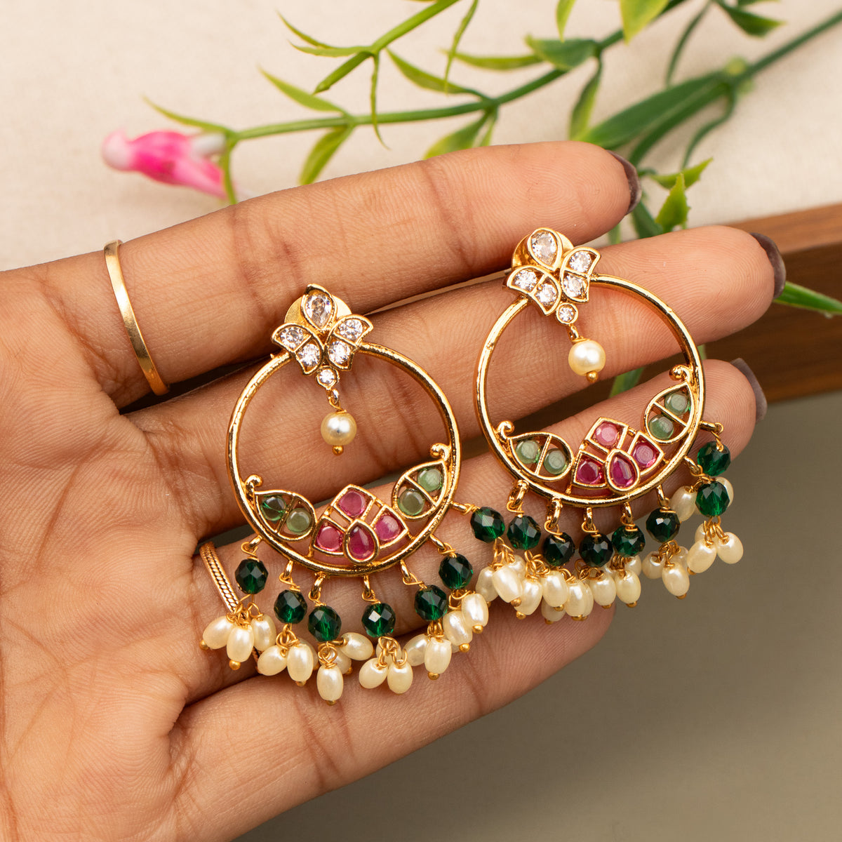 Antique Gold Plated Earrings E1367