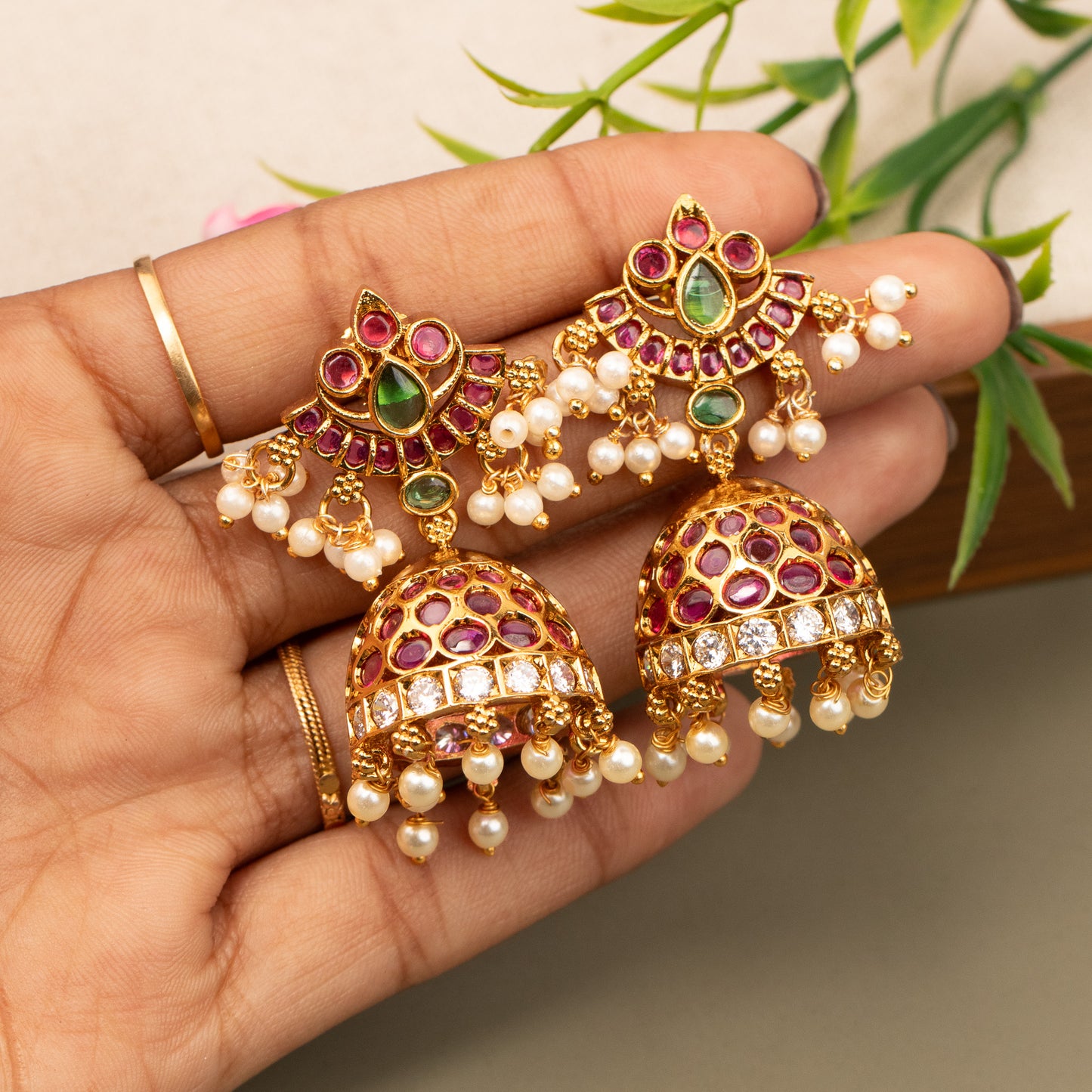 Antique Gold Plated Earrings E1354