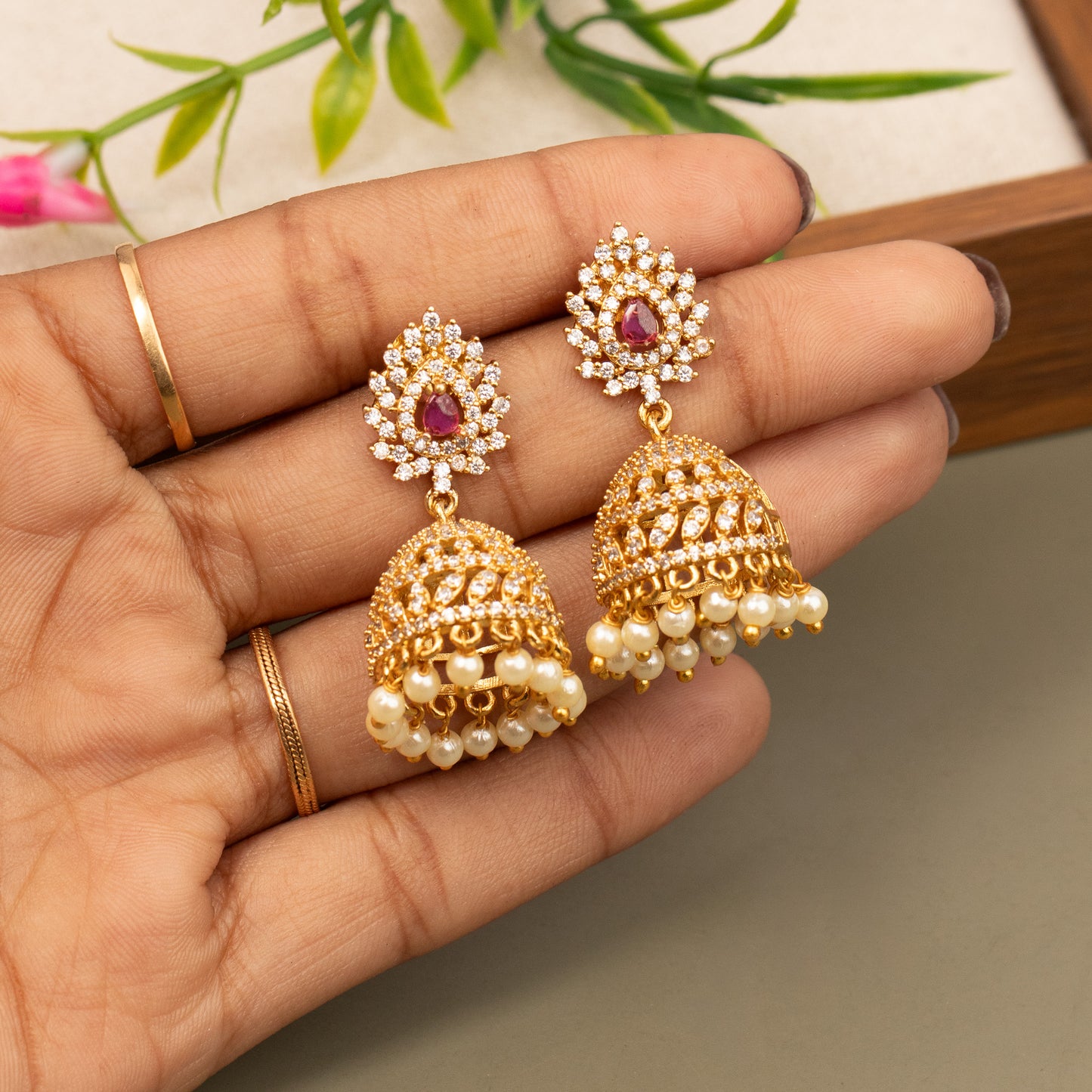 Antique Gold Plated Earrings E1358