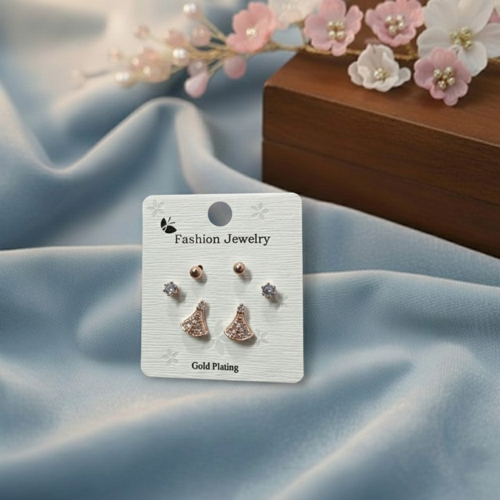 Stud Earrings E284 (Set of 3)
