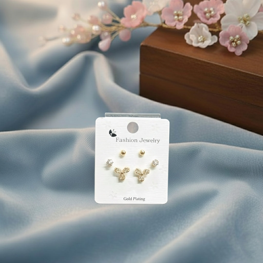 Stud Earrings E294 (Set of 3)