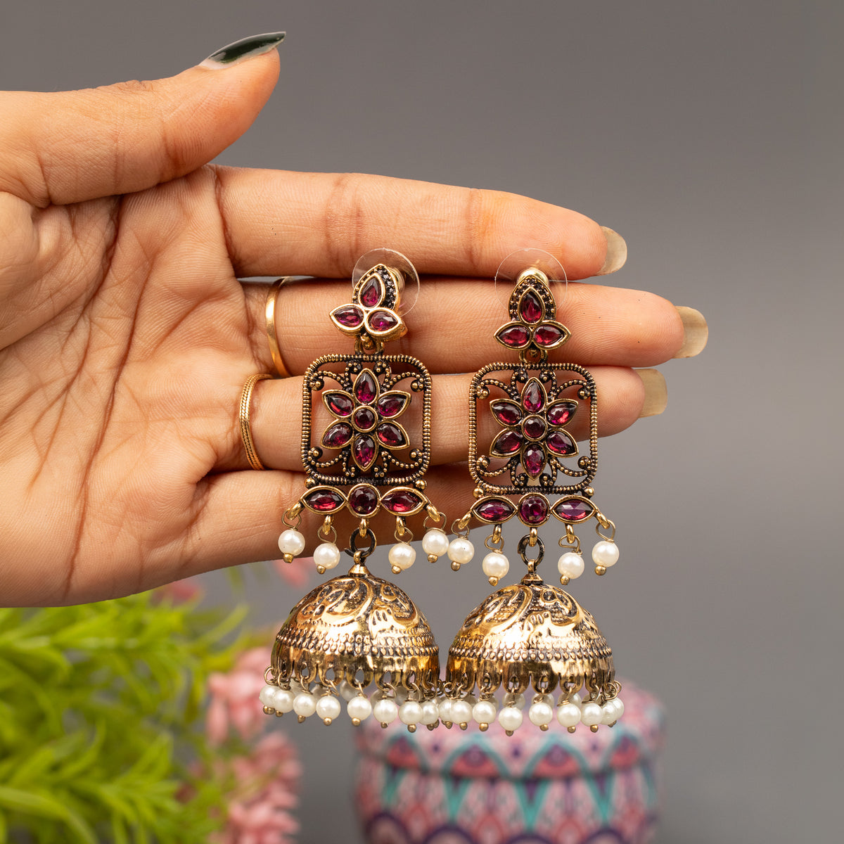Fancy Jumkha Earrings E1518