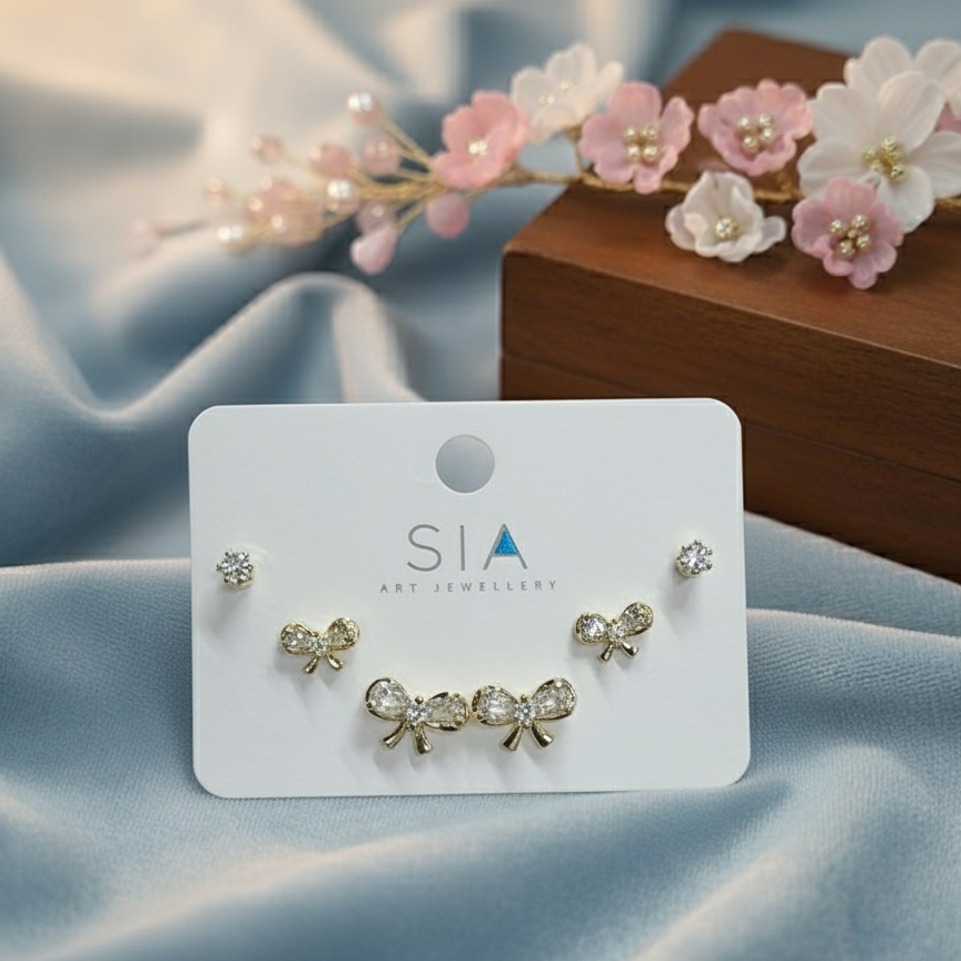 Stud Earrings E212 (Set of 3)