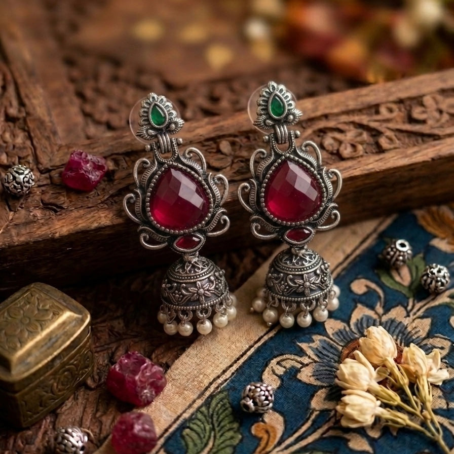 Oxidised Earrings E1175