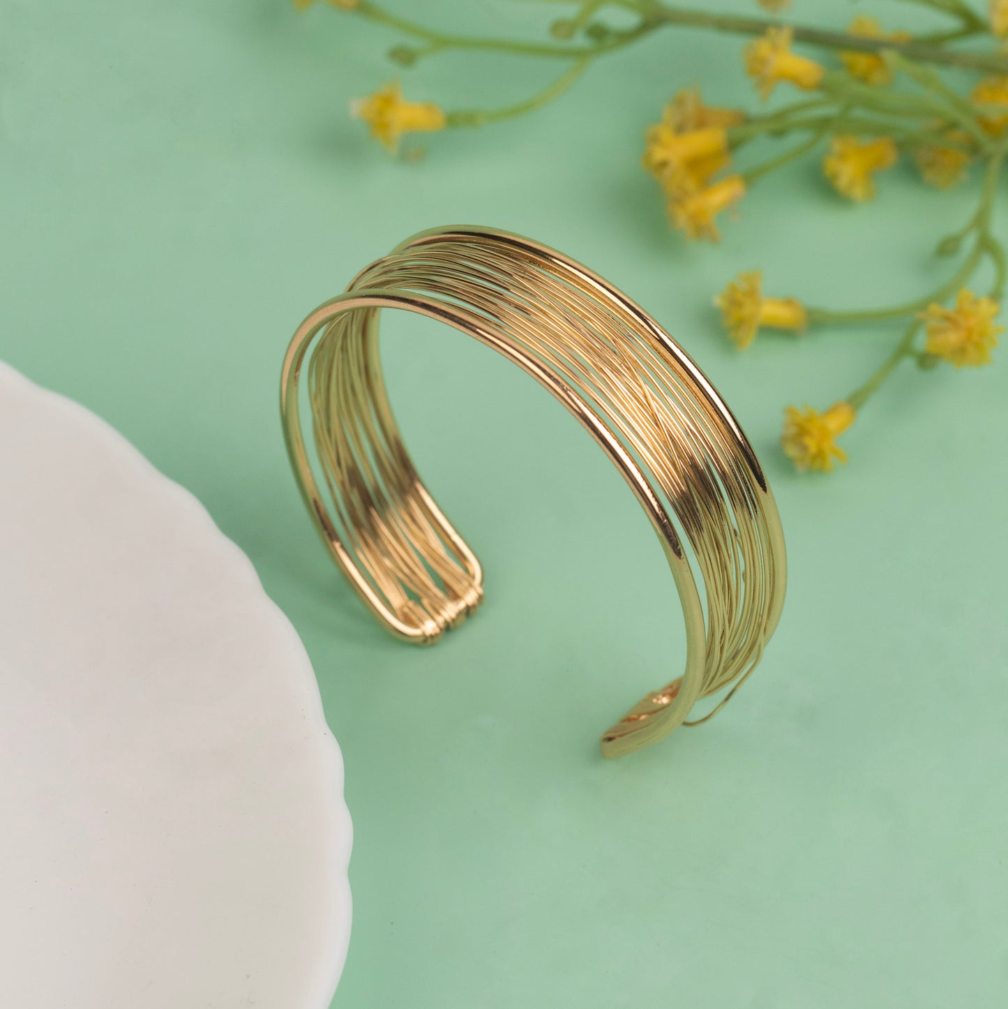 Cuff Bangle B513[Anti Tarnished]