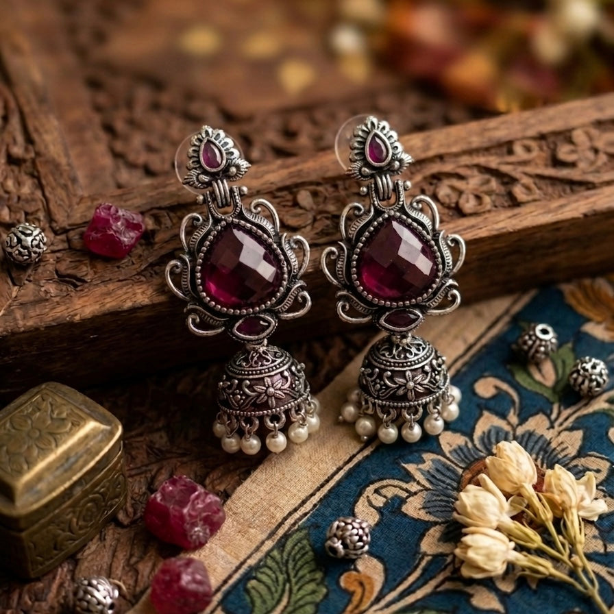 Oxidised Earrings E1175