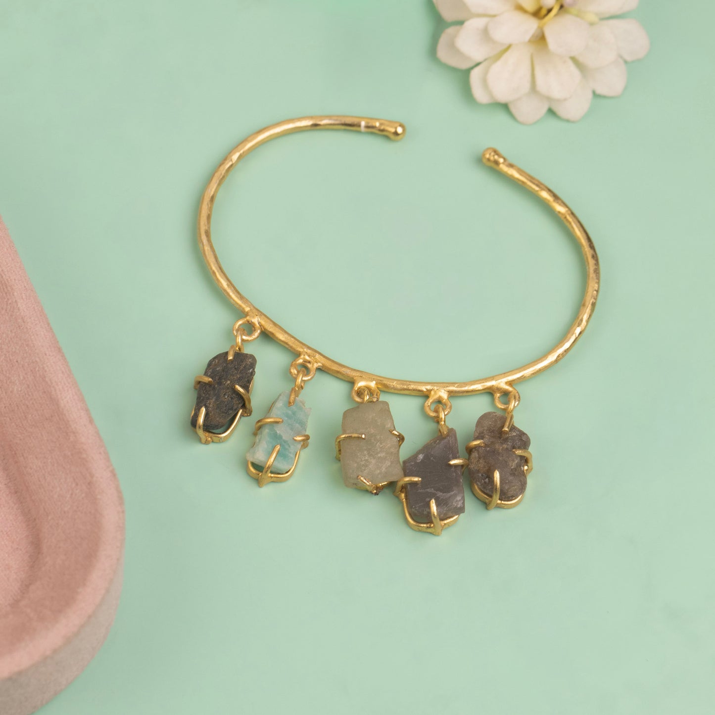 Cuff Bangle B528[Gem Stone]