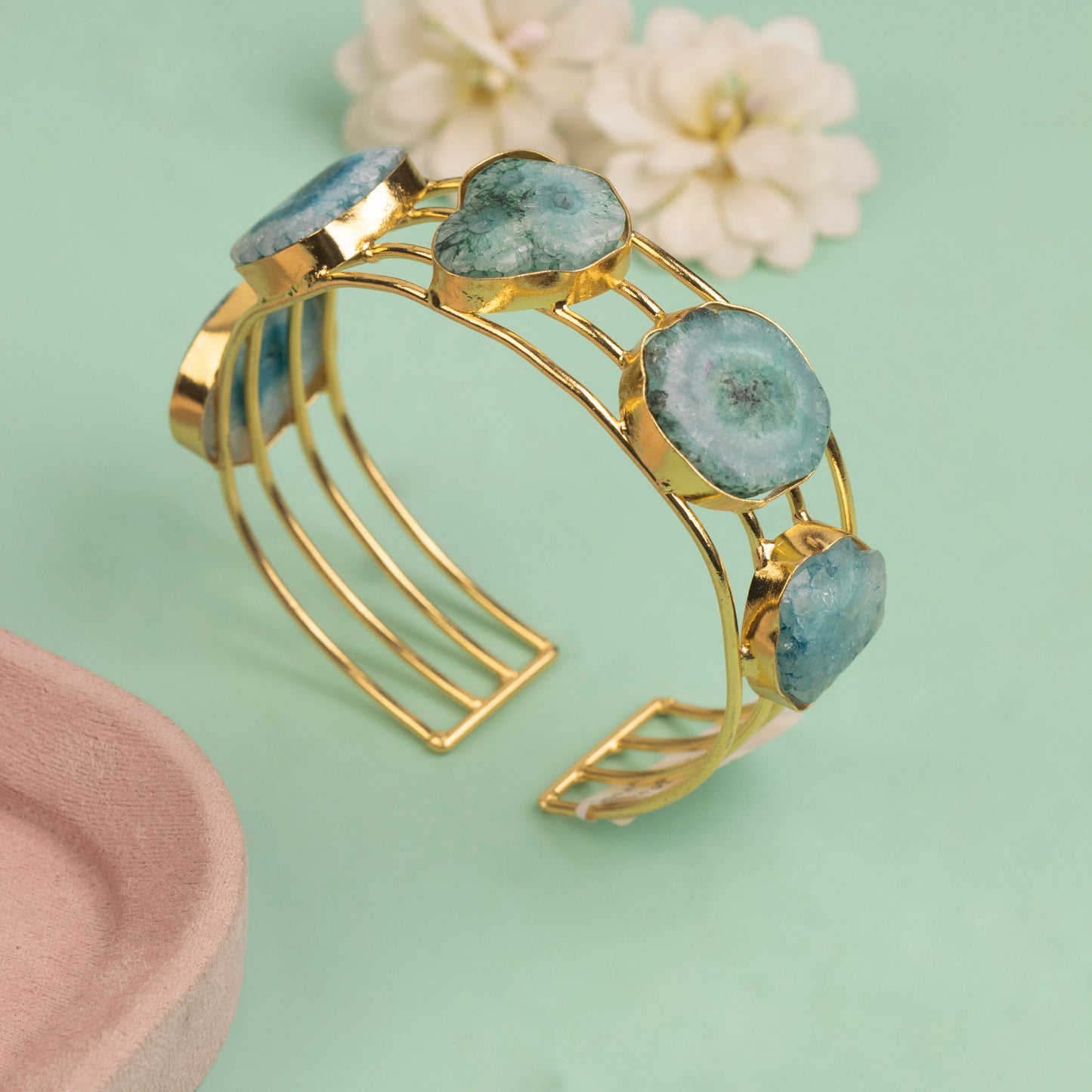 Cuff Bangle B527[Gem Stone]