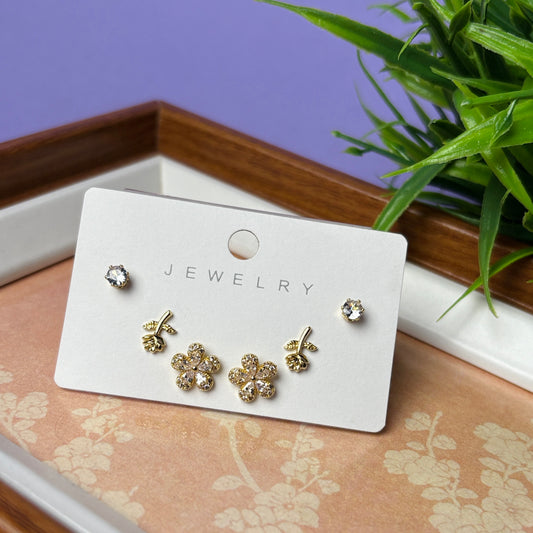 Stud Earrings E141 (Set of 3)