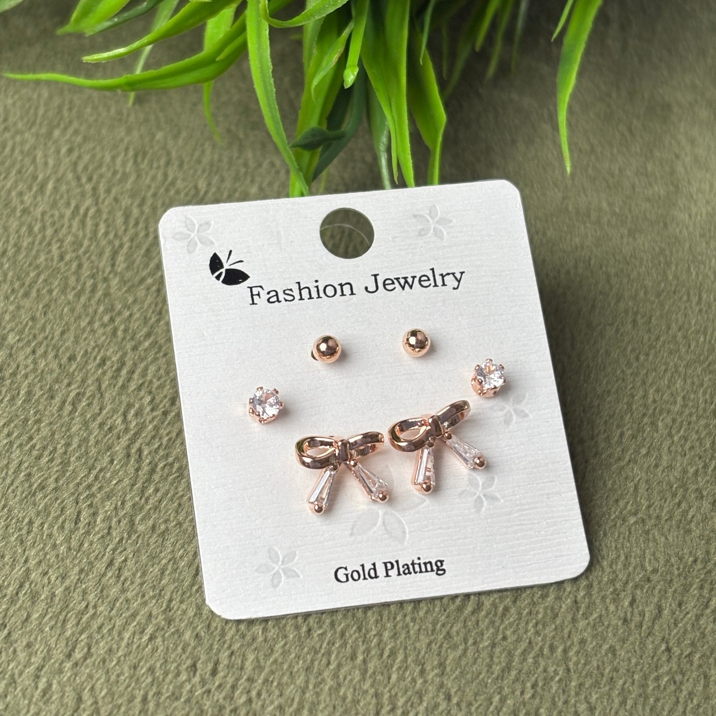 Stud earrings E373 (Set of 3)