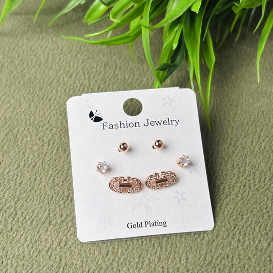 Stud Earrings E381 (Set of 3)