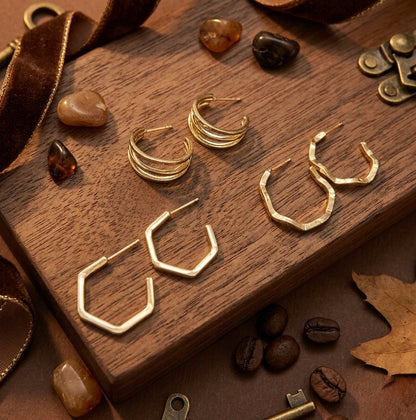 Hoop Earrings E903[Set of 3]