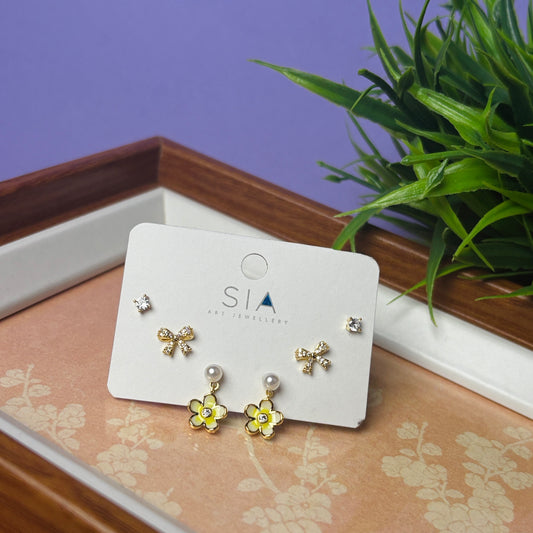 Stud Earrings E146 (Set of 3)