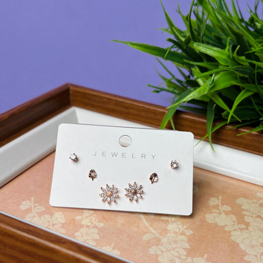 Stud Earrings E145 (Set of 3)