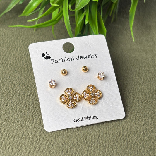 Stud Earrings E374 (Set of 3)