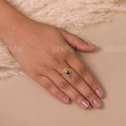 Gold Polish Traditional Mango Designed Finger Ring FR44