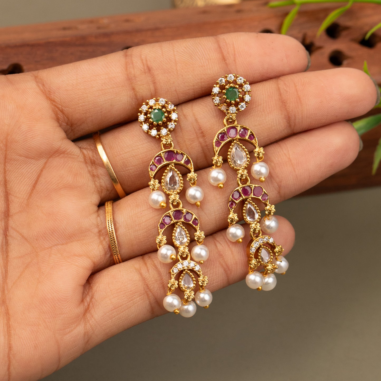 Antique Gold Plated Earrings E1349