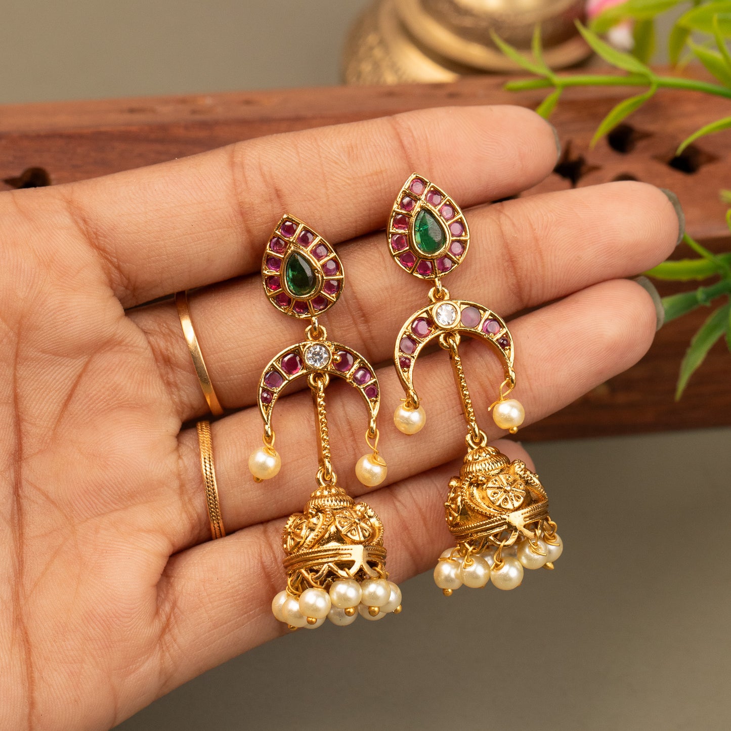 Antique Gold Plated Earrings E1350