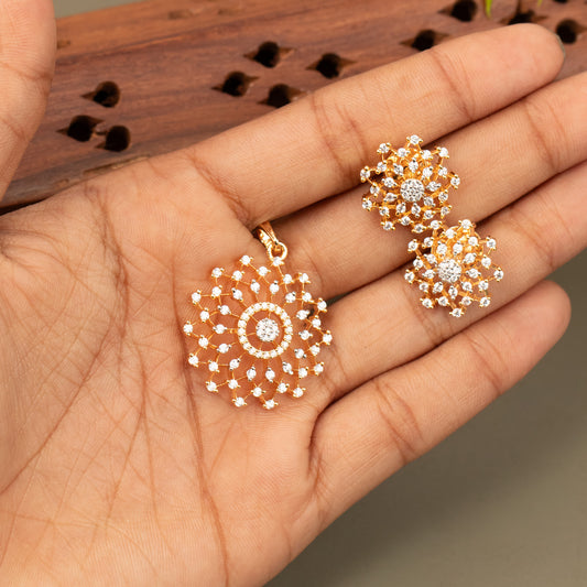 AD Pendant With Stud Earrings E1330