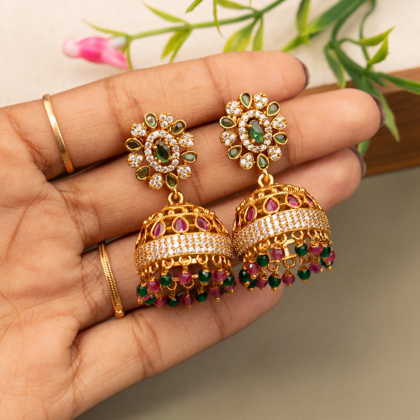 Antique Gold Plated Earrings E1359
