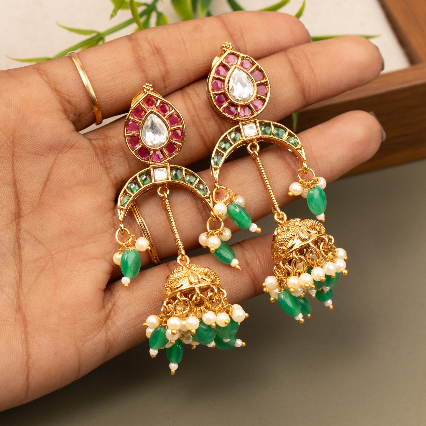 Antique Gold Plated Earrings E1357