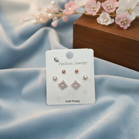Stud Earrings E282 (Set of 3)