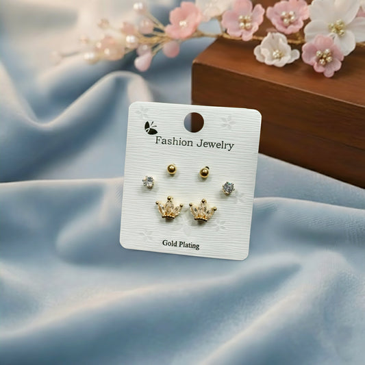 Stud Earrings E286 (Set of 3)