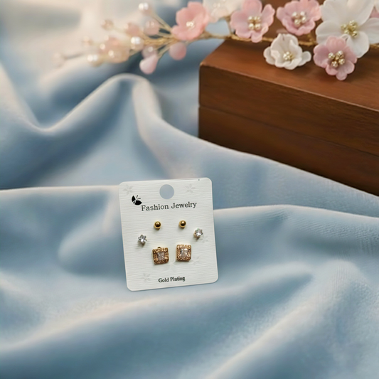 Stud Earrings E289 (Set of 3)