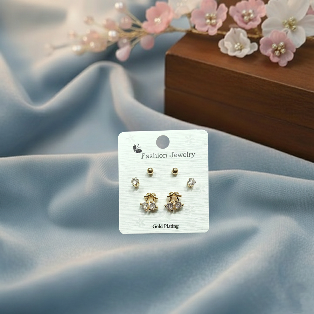 Stud Earrings E291 (Set of 3)