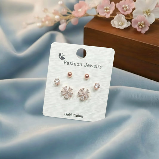 Stud Earrings E296 (Set of 3)