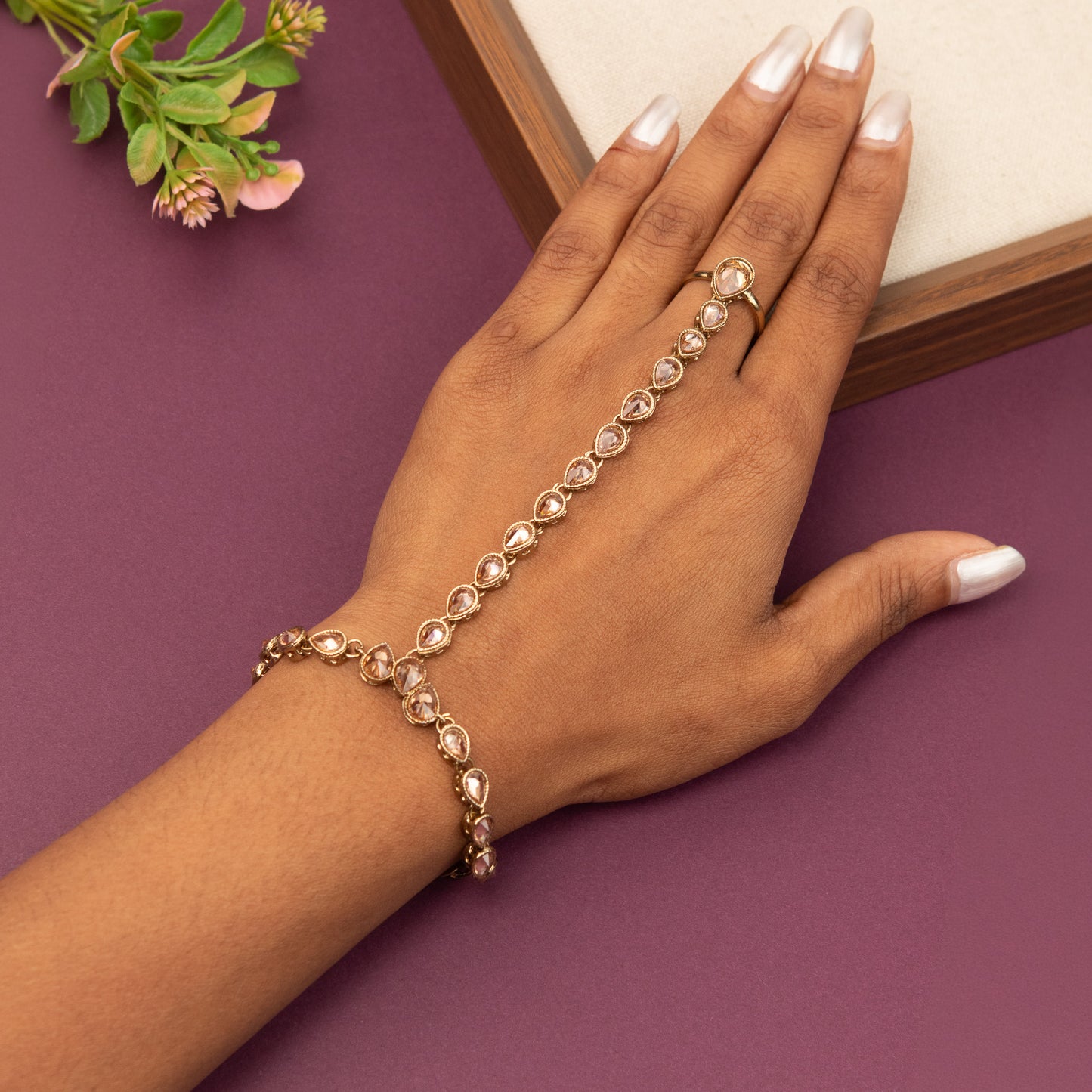Hand Bracelet with Ring BR145