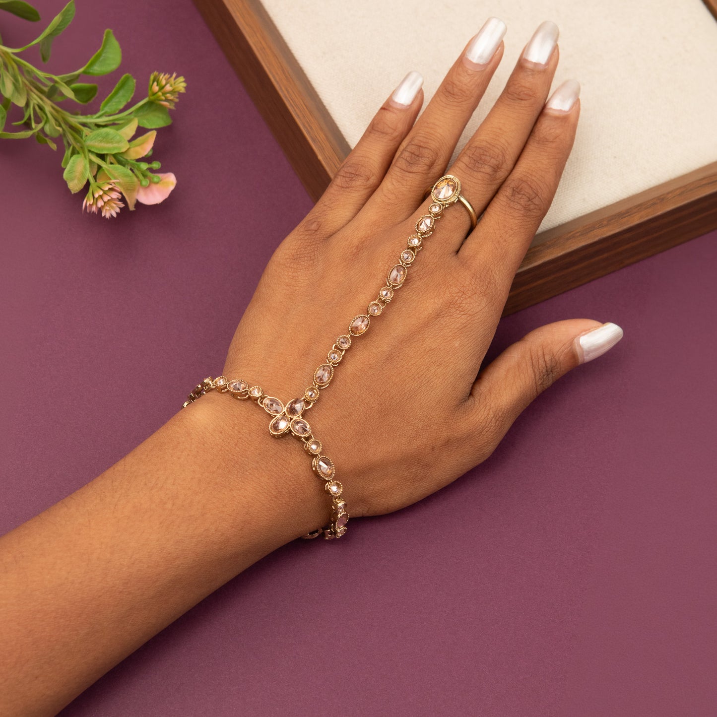 Hand Bracelet with Ring BR147