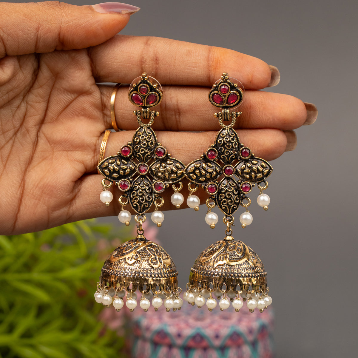 Fancy Jumkha Earrings E1529