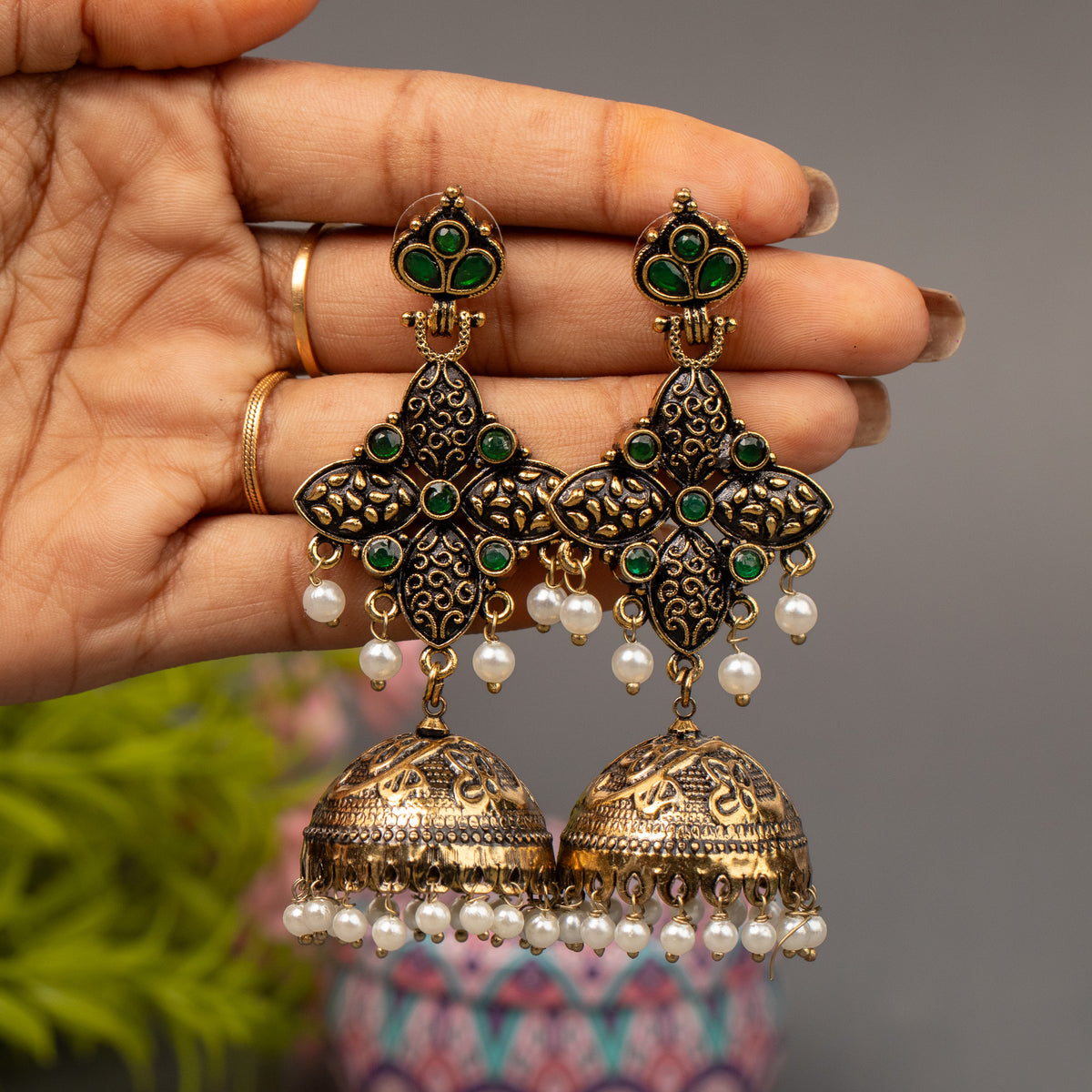 Fancy Jumkha Earrings E1529