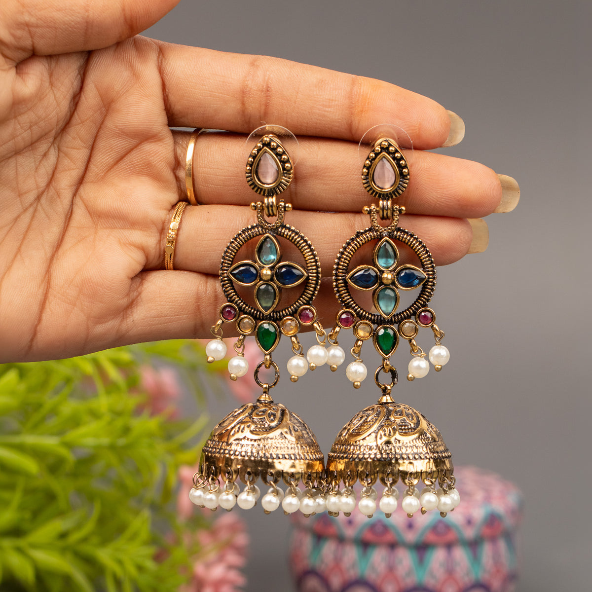 Fancy Jumkha Earrings E1532