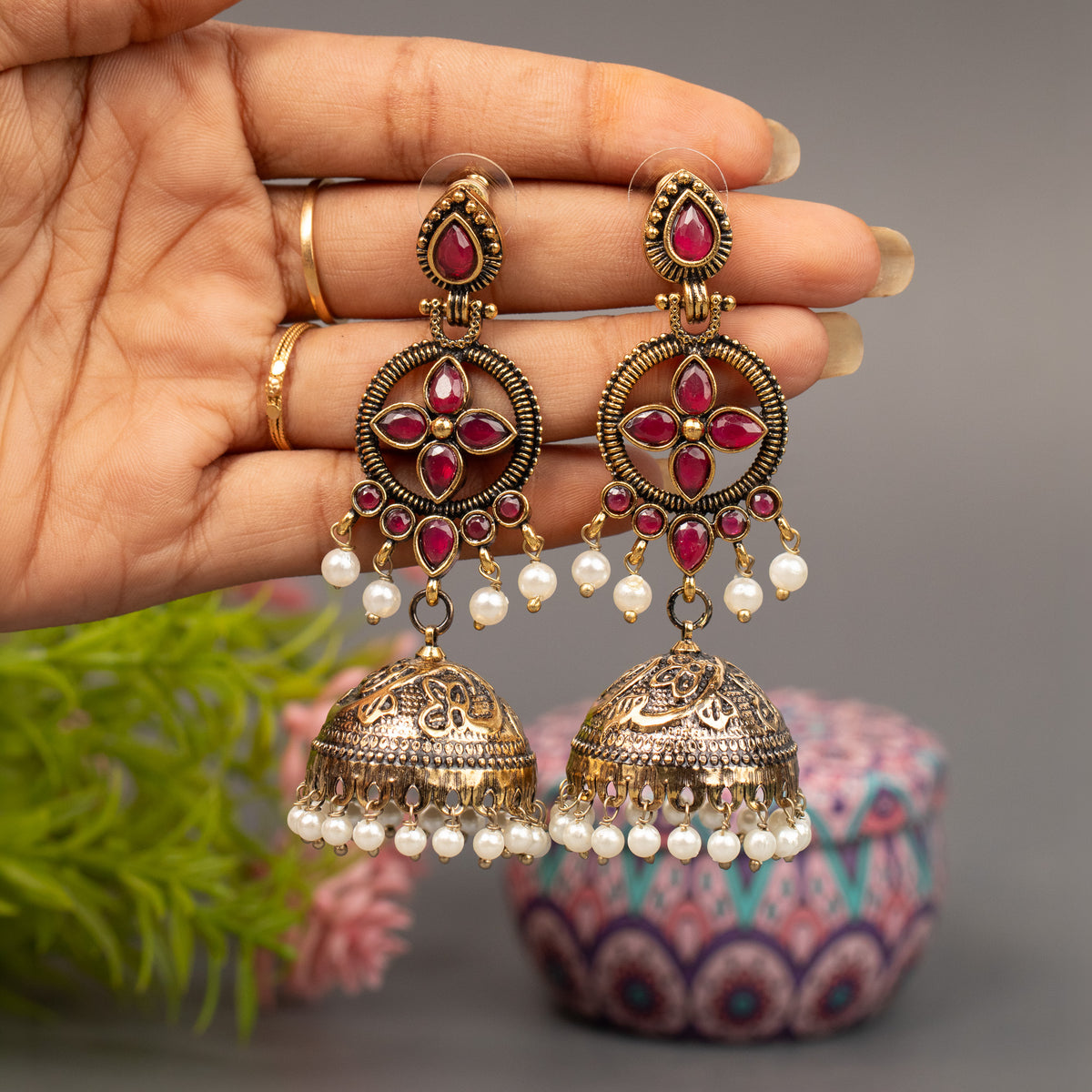 Fancy Jumkha Earrings E1532