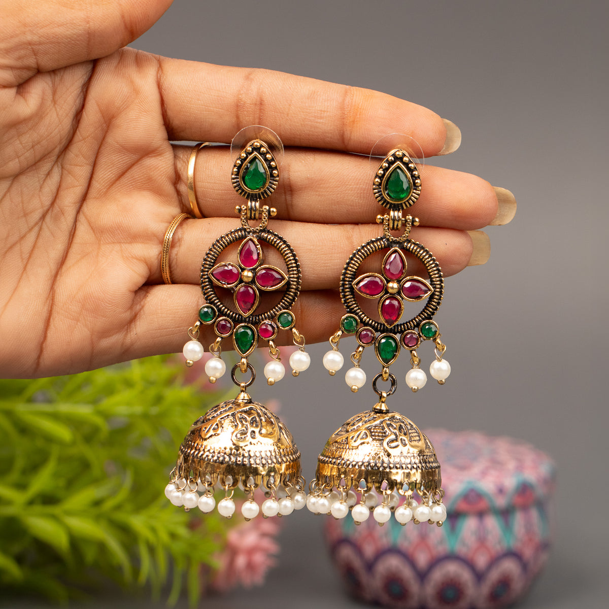 Fancy Jumkha Earrings E1532