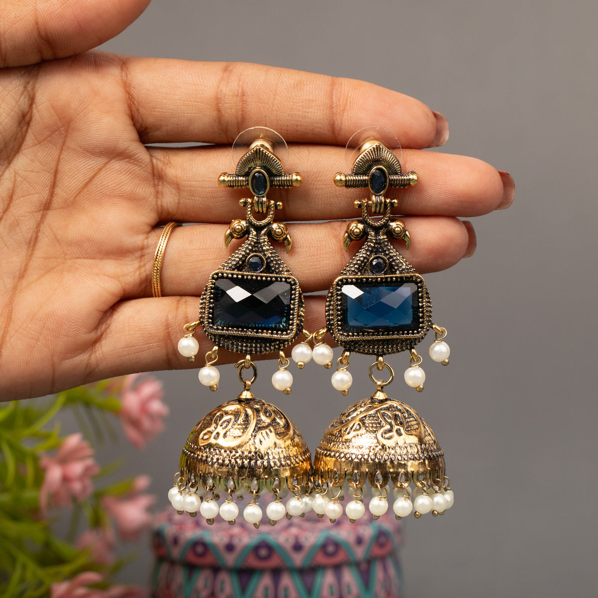 Fancy Jumkha Earrings E1559