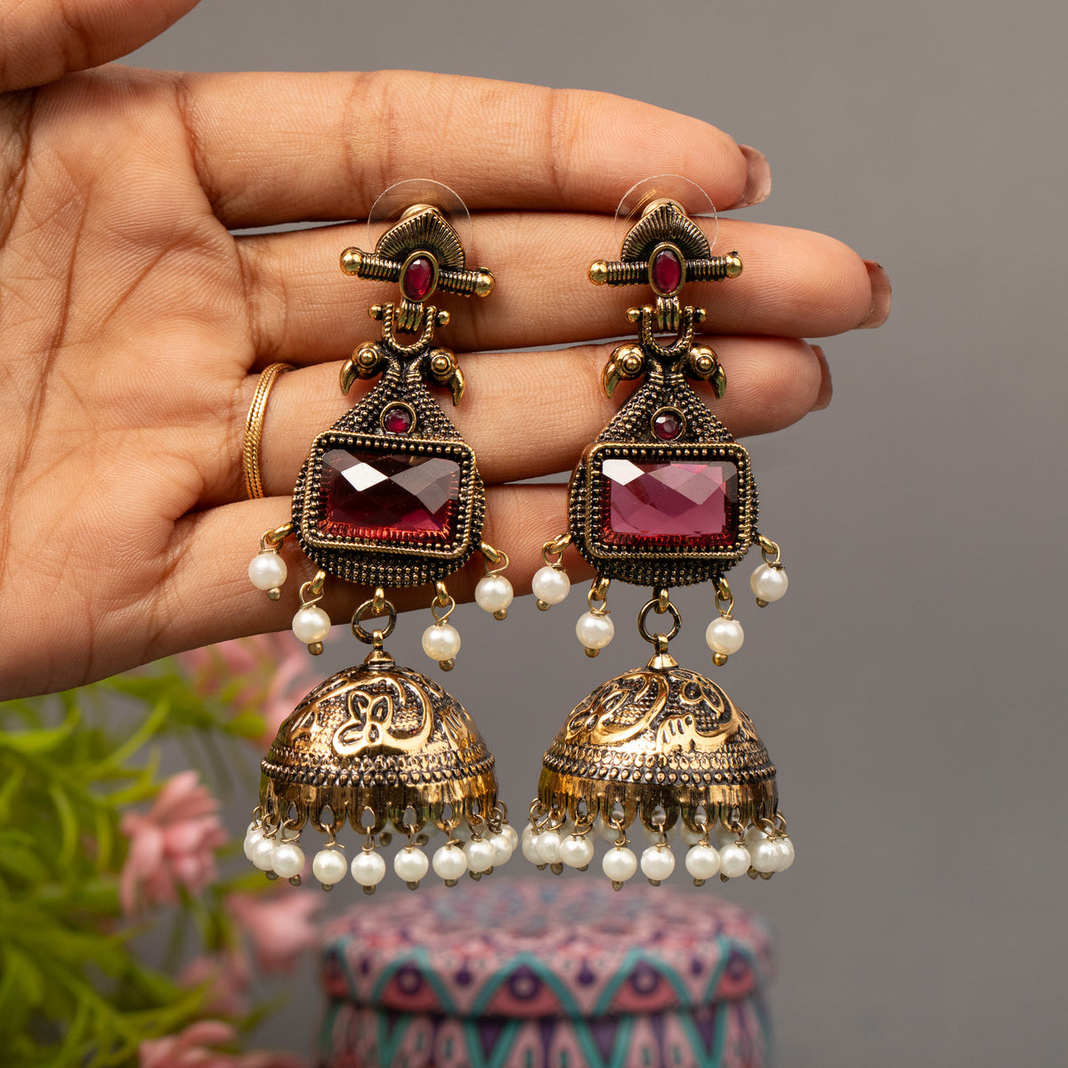 Fancy Jumkha Earrings E1559