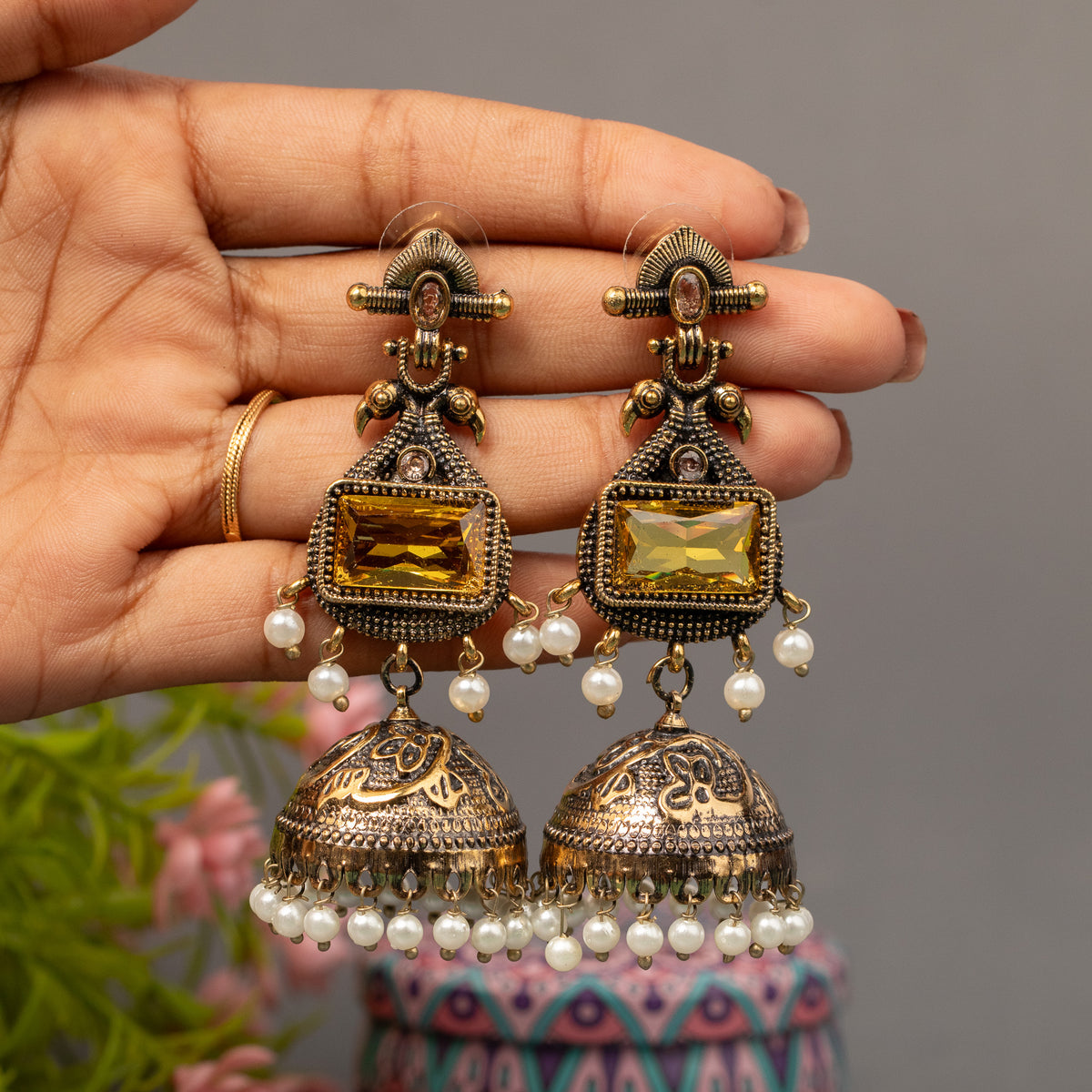 Fancy Jumkha Earrings E1559