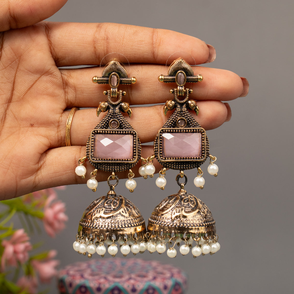 Fancy Jumkha Earrings E1559