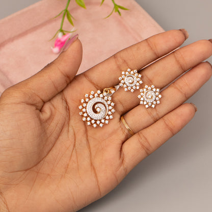AD Pendant With Stud Earrings P55