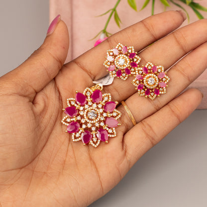 AD Pendant With Stud Earrings P50