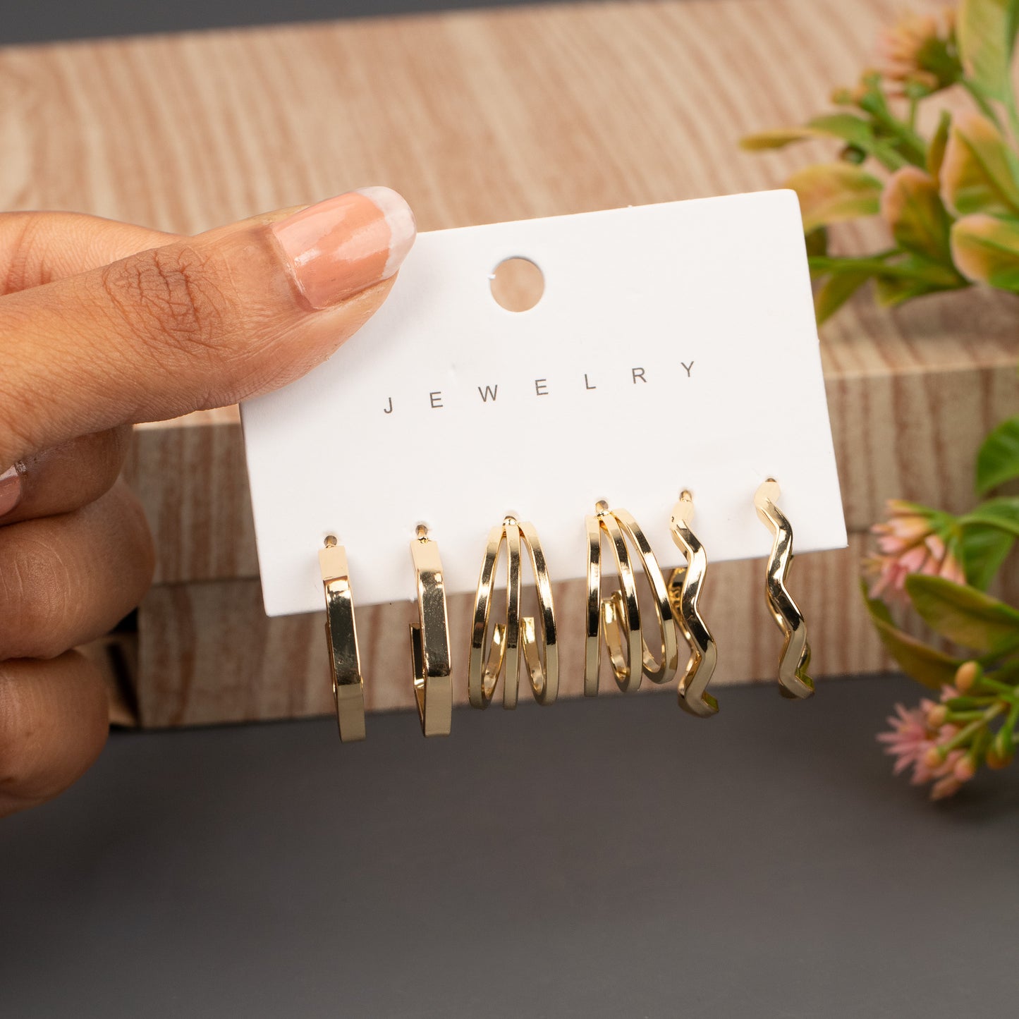 Hoop Earrings E1085[Set of 3]